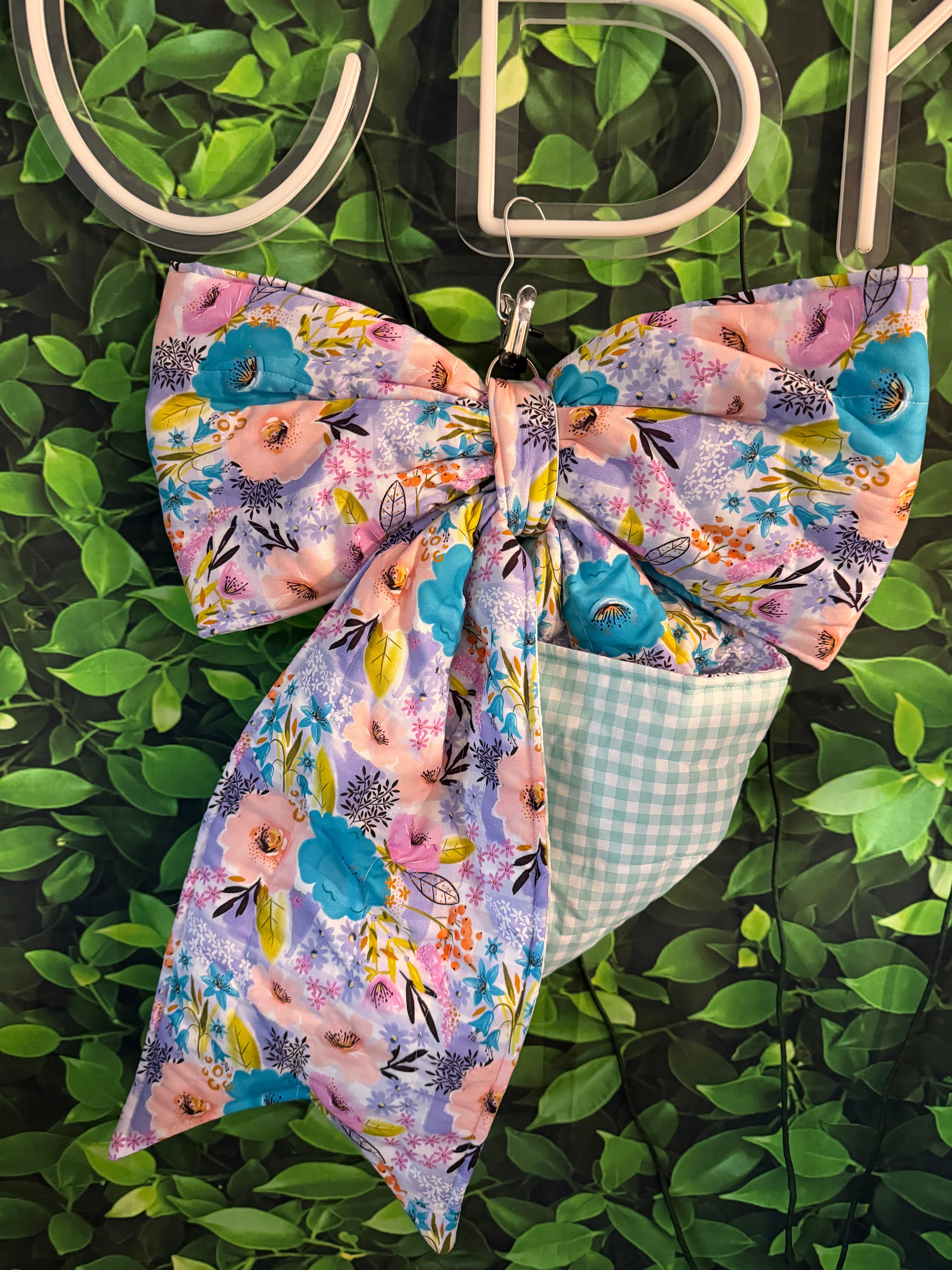 quilted reversable door bow