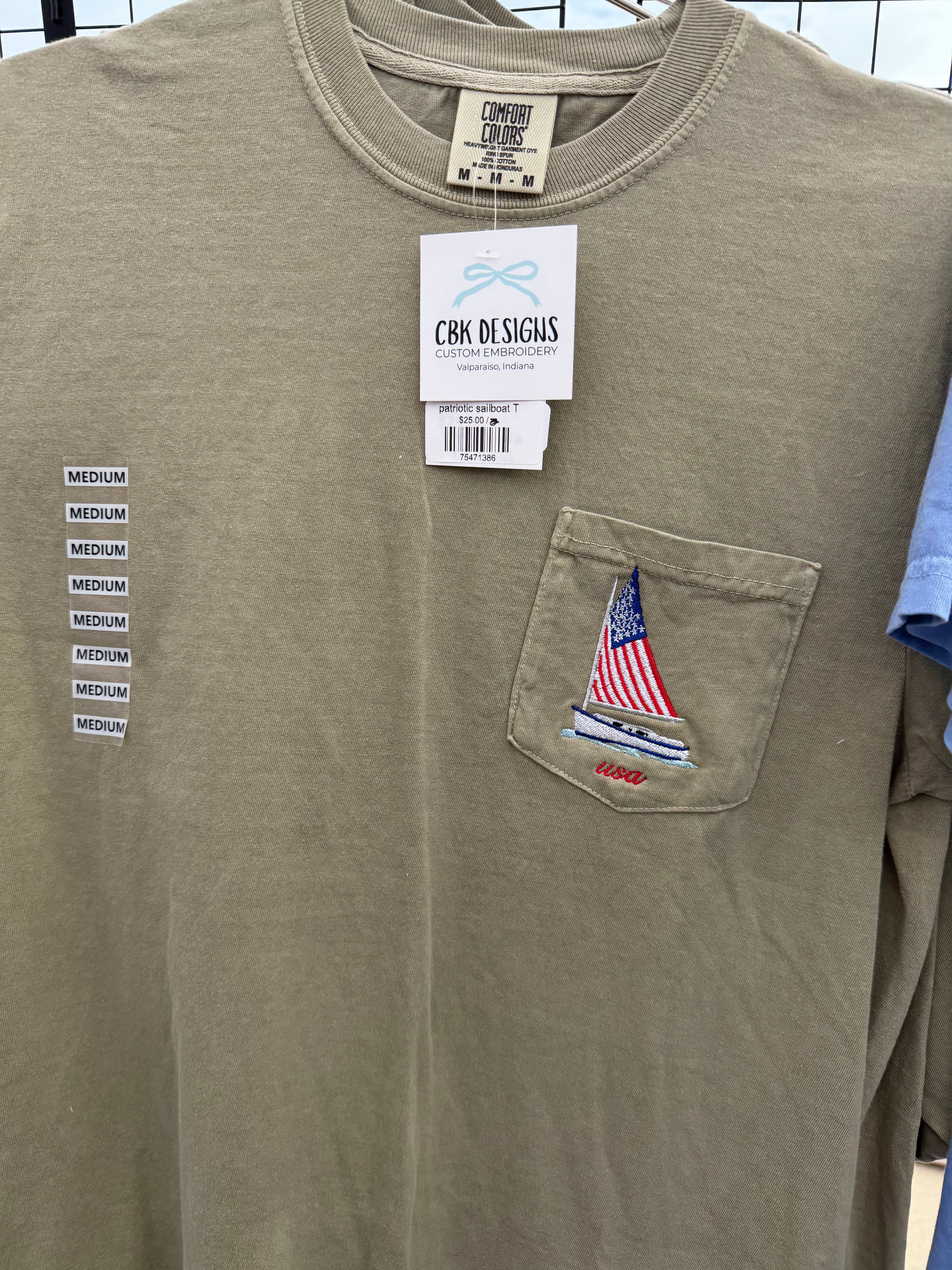 patriotic sailboat T